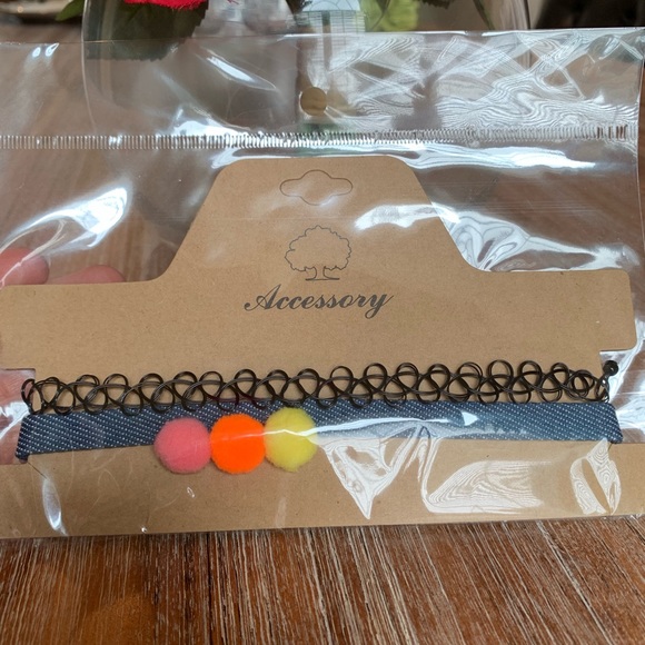 Cyber Monday Sale! Pom Pom Choker Necklace - Picture 4 of 6